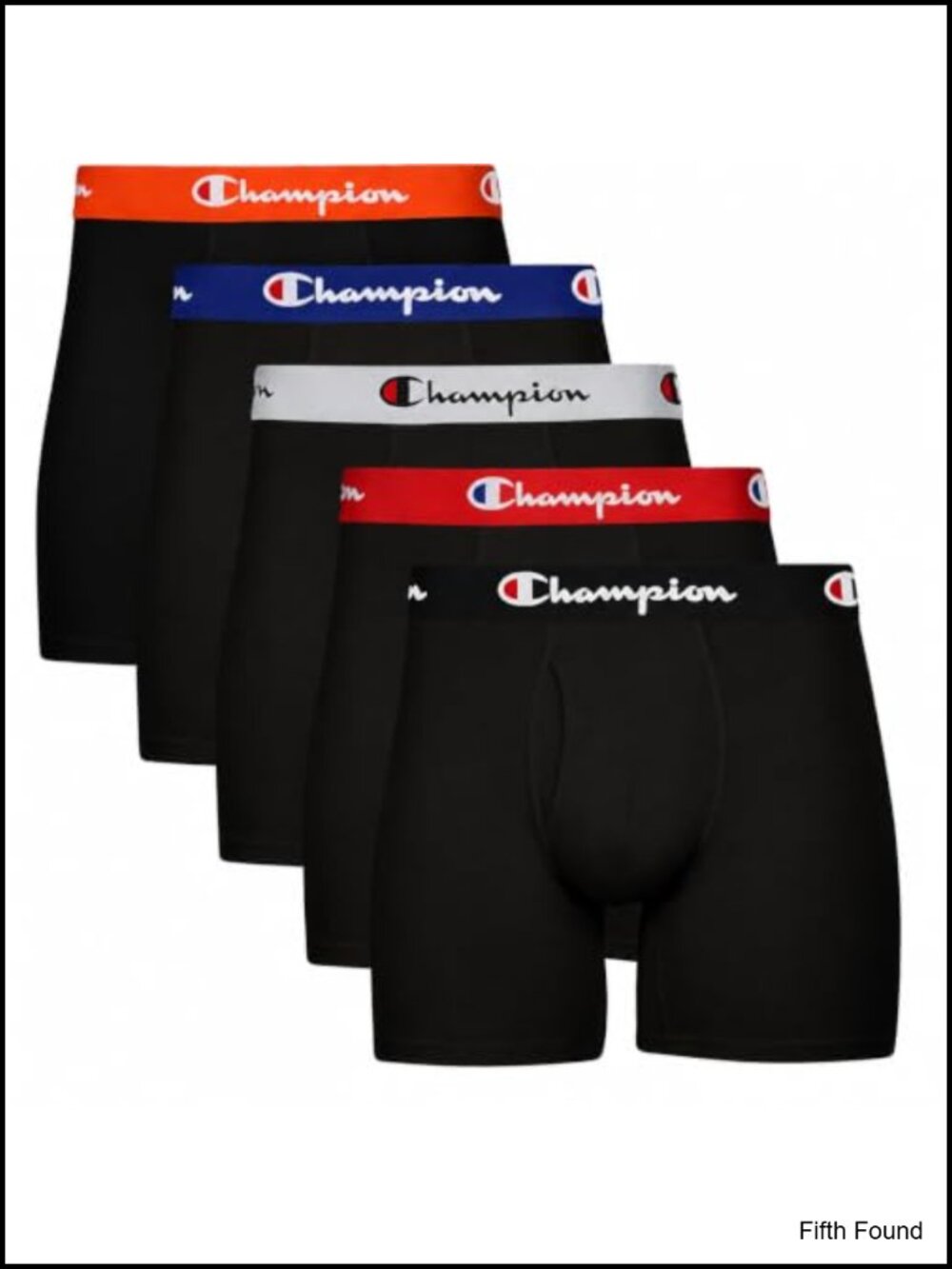 Champion Men's Cotton Stretch Boxer Briefs 5-Pack Moisture-Wicking Total